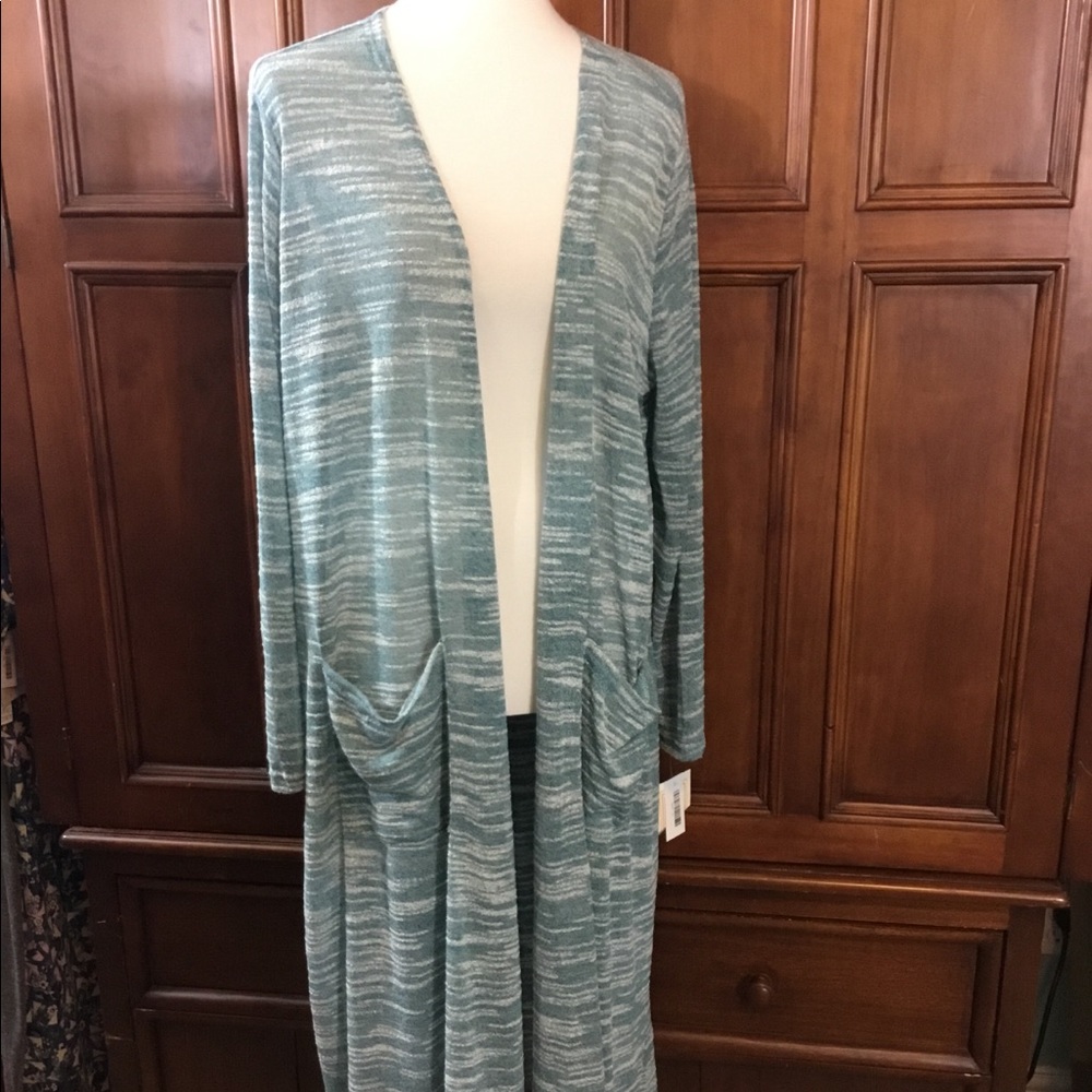 Womens LuLaRoe Sarah Size XL Blue Open Knit MSRP